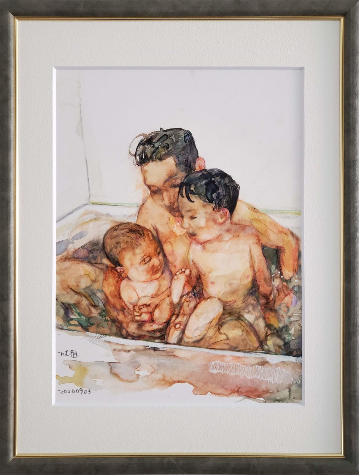 1008☆水彩画 原画 幸せ家族　バラ　花 1008☆水彩画 原画 幸せ家族 バラ 花 1008☆水彩画 原画 幸せ家族 バラ