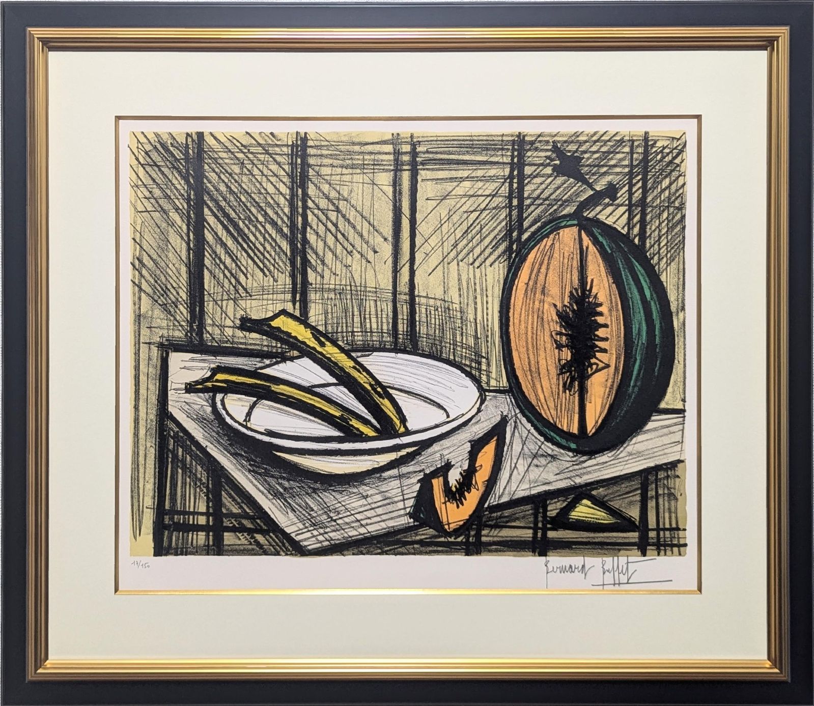 美品 中島潔「寒椿」リトグラフ 直筆サイン入り あずま工芸 額縁入り