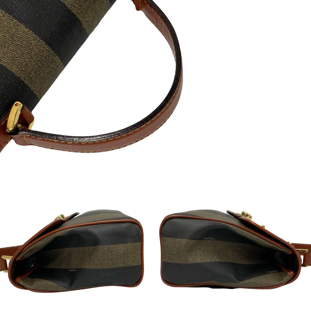 極 美品 FENDI フェンディ ヴィンテージ ぺカン 柄 レザー 本革 2way
