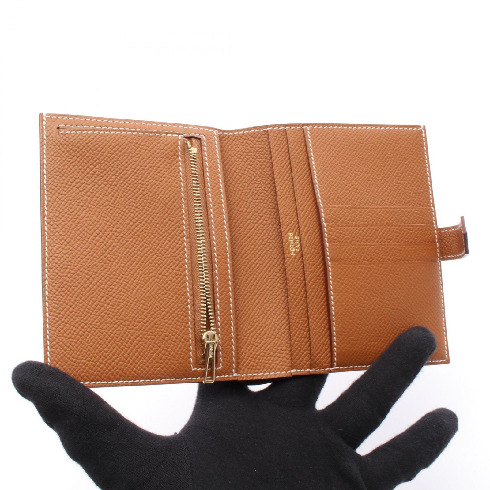 エルメス HERMES 二つ折り財布 ベアンコンパクト ゴールド ゴールド