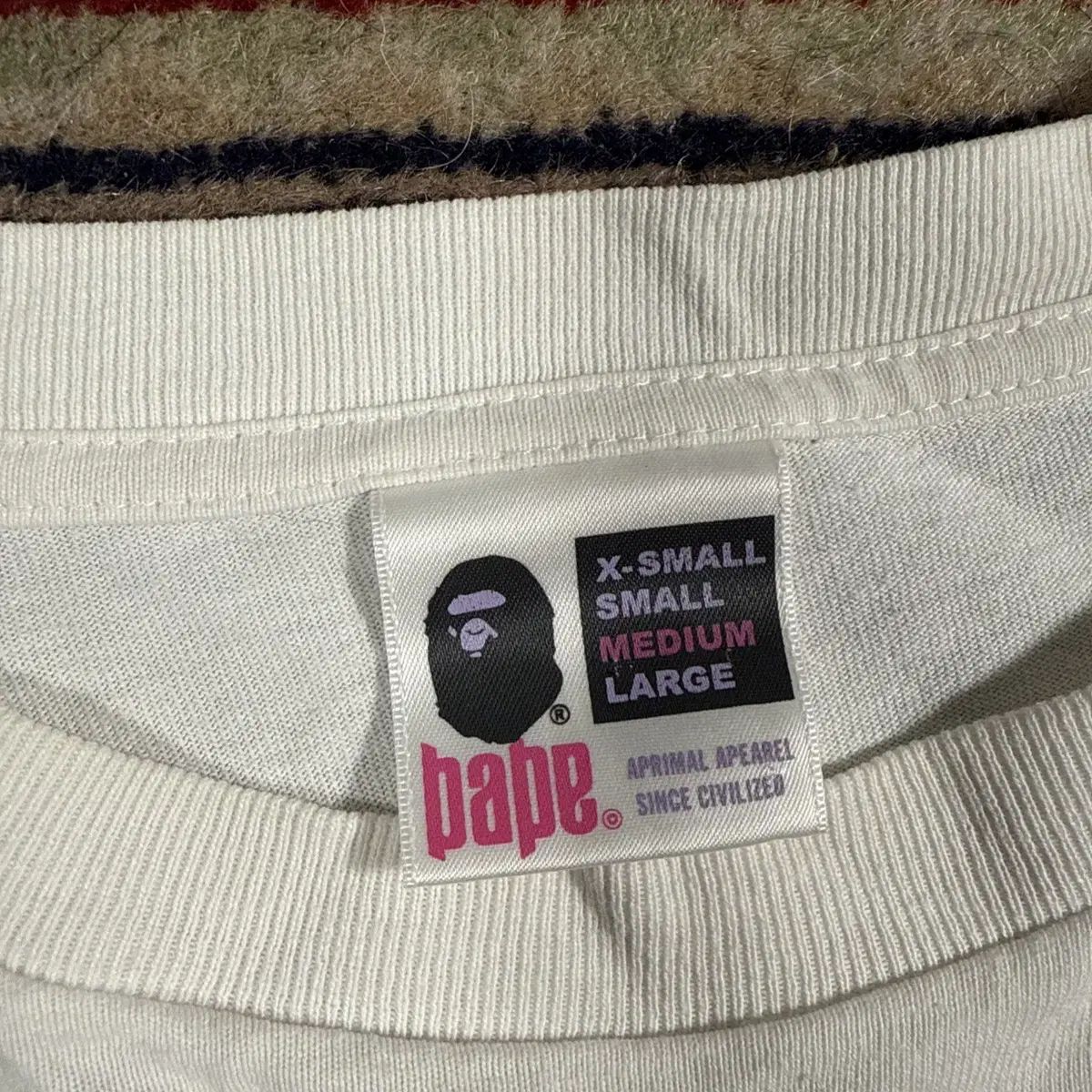A BATHING APE アベイシングエイプ 行く 長袖 ロングスリーブ Tシャツ 白 M