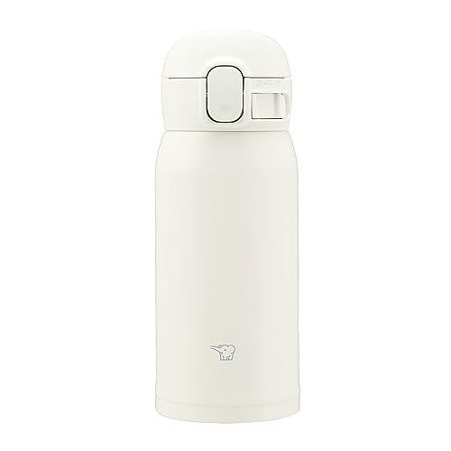マットホワイト_360ml 象印マホービン 水筒 シームレスせん 360ml ワンタッチ ステンレスマグ マットホワイト パッキン一体化で洗うのは3点だけ SM-WS36-WM