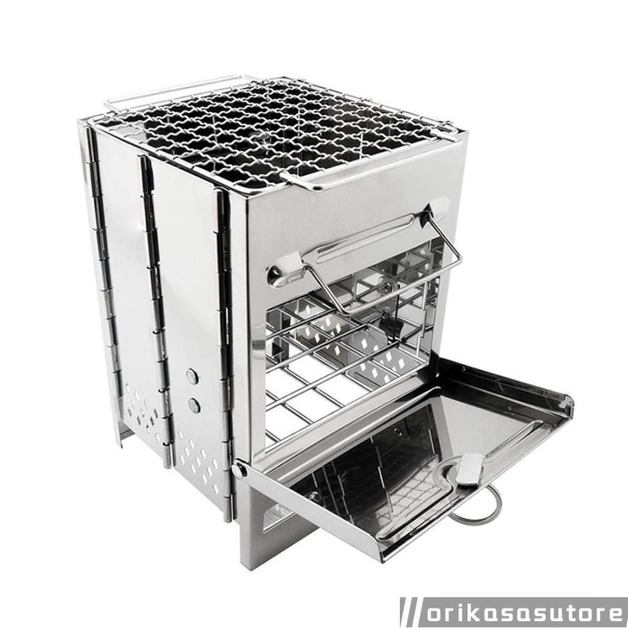 ステンレス ロケットストーブ／キャンプギア/ソロキャンプ/BBQコンロ／ミニスト バーベキューコンロ ロケットストーブ 焚き火台 キャンプ用品