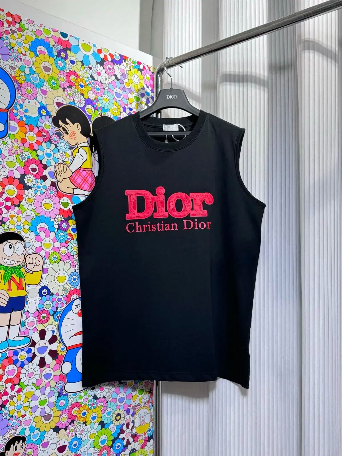 DIORノースリーブTシャツ DIOR(ディオール) ユニセックス カジュアル 黒 ノースリーブ t
