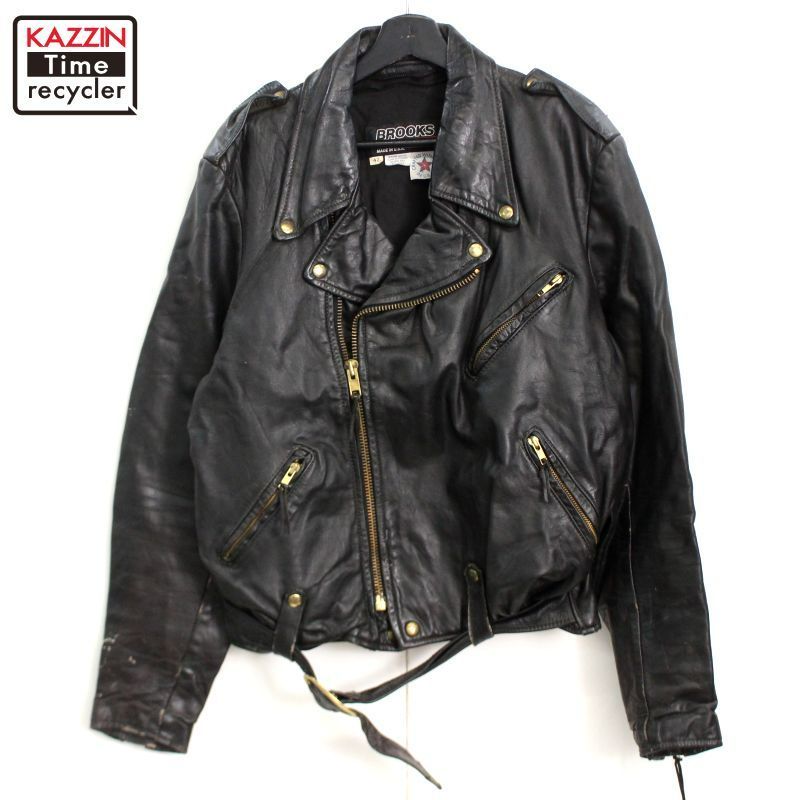 BROOKS ブルックス ダブルライダースジャケット 60s ヴィンテージ 60年代 60s ブルックスレザースポーツウェアー ブラック 黒