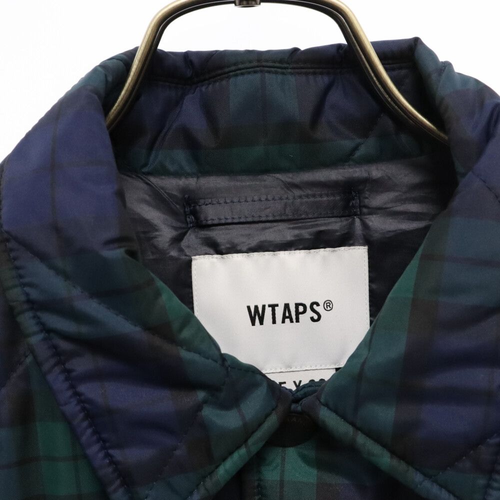 WTAPS (ダブルタップス) 22AW CHIEF 02 JACKET NYLON TAFFETA TEXTILE CRST タフタ テキスタイル  クレスト ナイロンライトダウンジャケット グリーン/ネイビー 222TQDT-JKM06