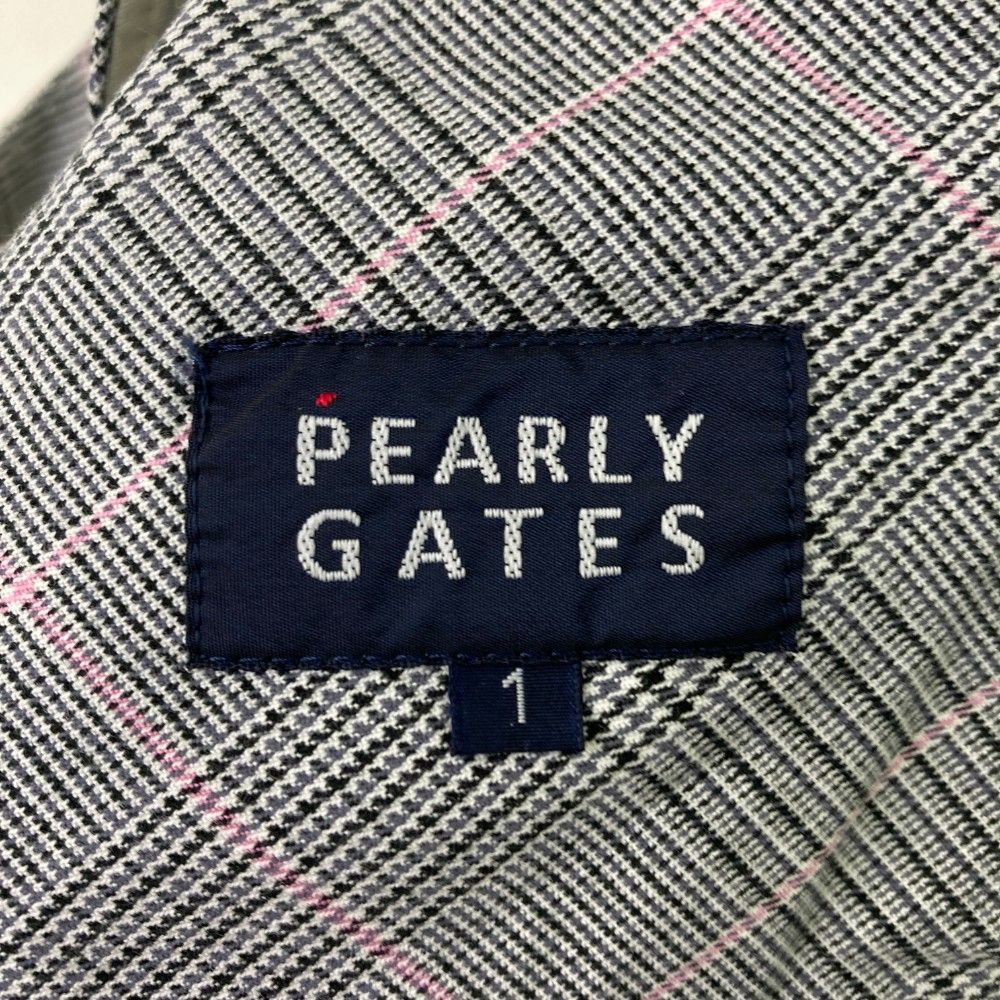 【PEARLY GATES】グレンチェック×ドット スカート 1 PEARLY GATES スカート 黒×白 グレンチェック ストレッチ 裏微