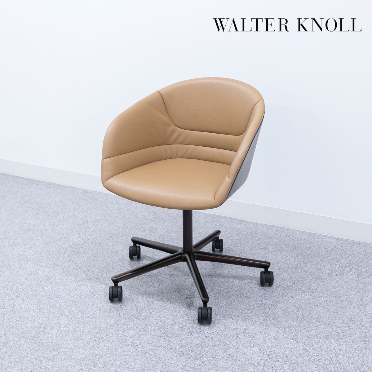 Walter Knoll ウォルターノル KYO Chair キョウ チェア キャスター アーム スウィベル チェア スターベース レザー ベージュ ピアソン ロイド 定価36万