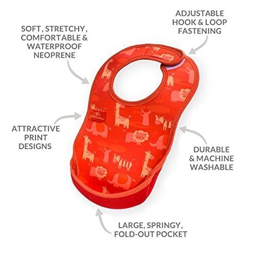 Bibetta ビベッタ お食事エプロン 洗濯機で洗える スタイ 袖なし 離乳食 保育園 食事用スタイ ウルトラビブ 2枚入り サファリ|レッ STEELWINDOWSANDDOORS_COM