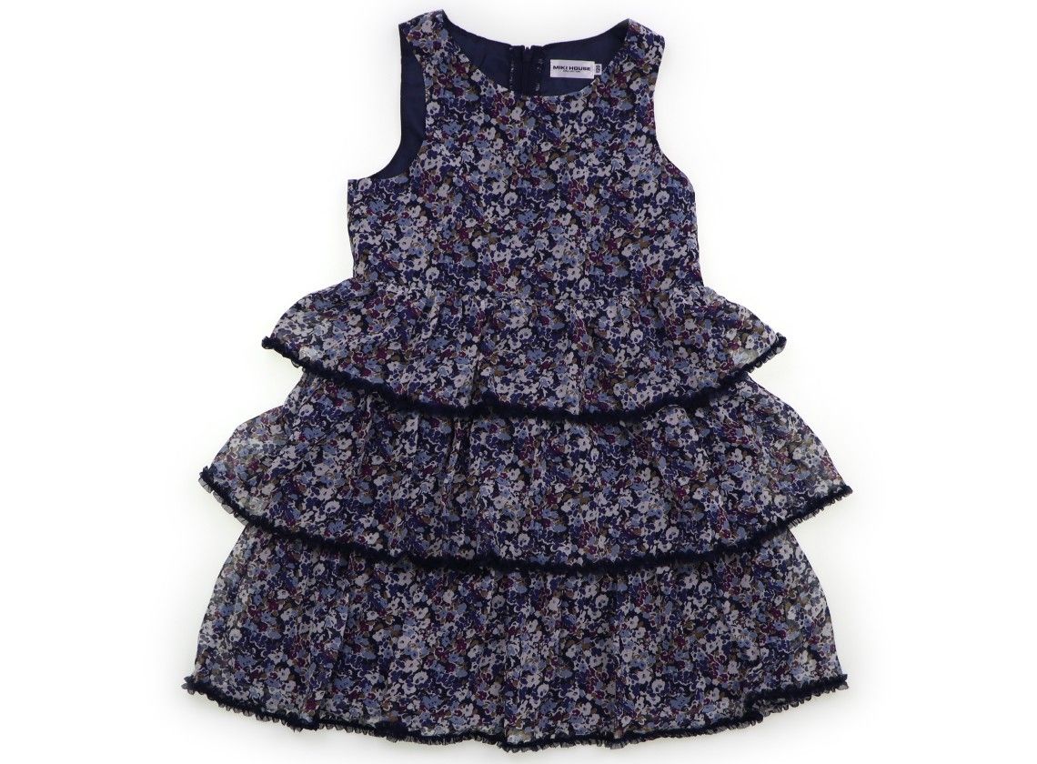 美品 ミキハウス miki HOUSE ワンピース 120 女の子 ネイビー 子供服 ベビー服 キッズ（1306900）