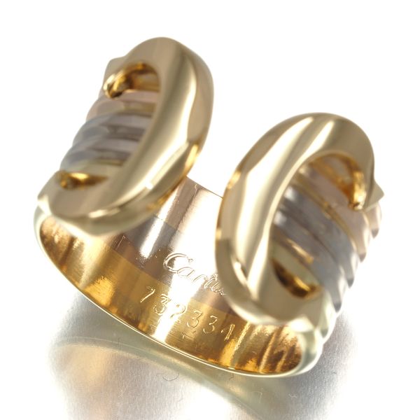 【新品仕上げ】カルティエ 2C　C2 スリーゴールド リング 8.5号 新品仕上げ】カルティエ 2C C2 スリーゴールド リング 8.5号