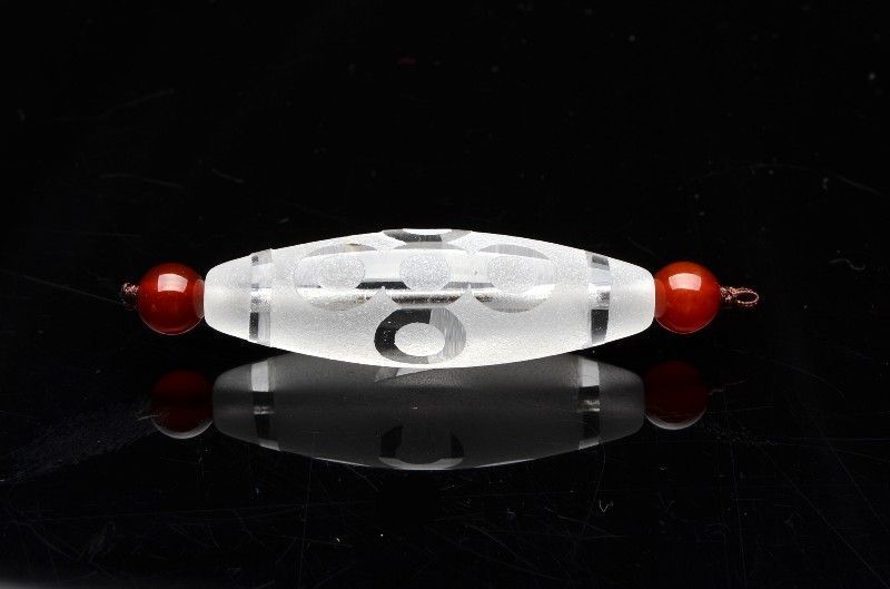 専用出品　五眼天珠 閃電五眼天珠 36x11mm 水晶天珠 パワーストーン 天然石 _R5548-5