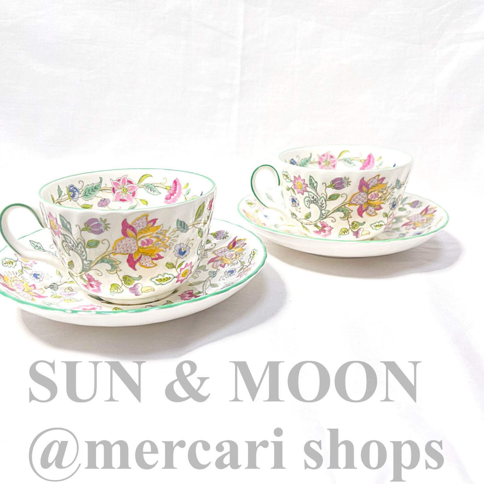 MINTON 花柄 ティーカップとソーサー 2客セット MINTON ミントン