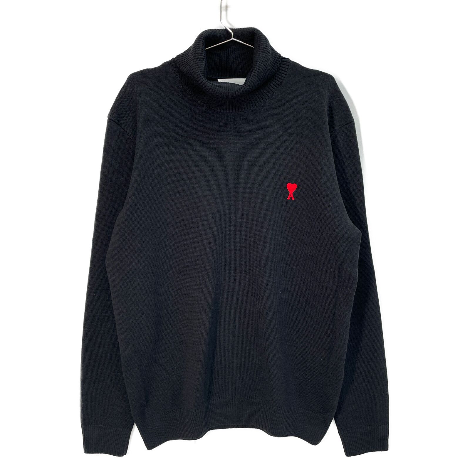 AMI Paris アミパリス ロゴ タートルネック セーター ニット 黒 