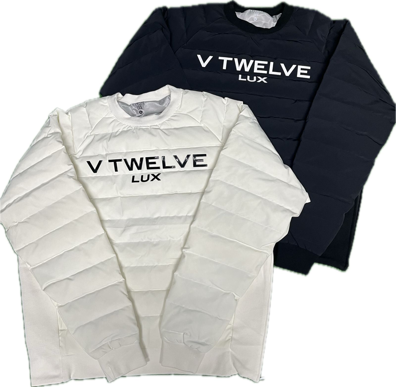40 OFF V 12 メンズ VLX 2320-JK 06 ダウンジャケット セットアップ LX DOWN SNEAD ストレッチ 撥水 防風 XLサイズ ホワイト ブラック ゴルフウェア 定価46 200円