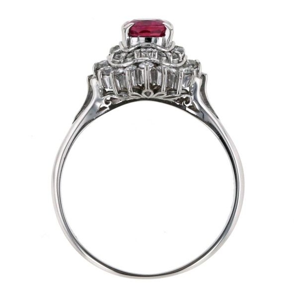 Pt900 プラチナ リング ルビー 0.87ct ダイヤモンド 0.40ct