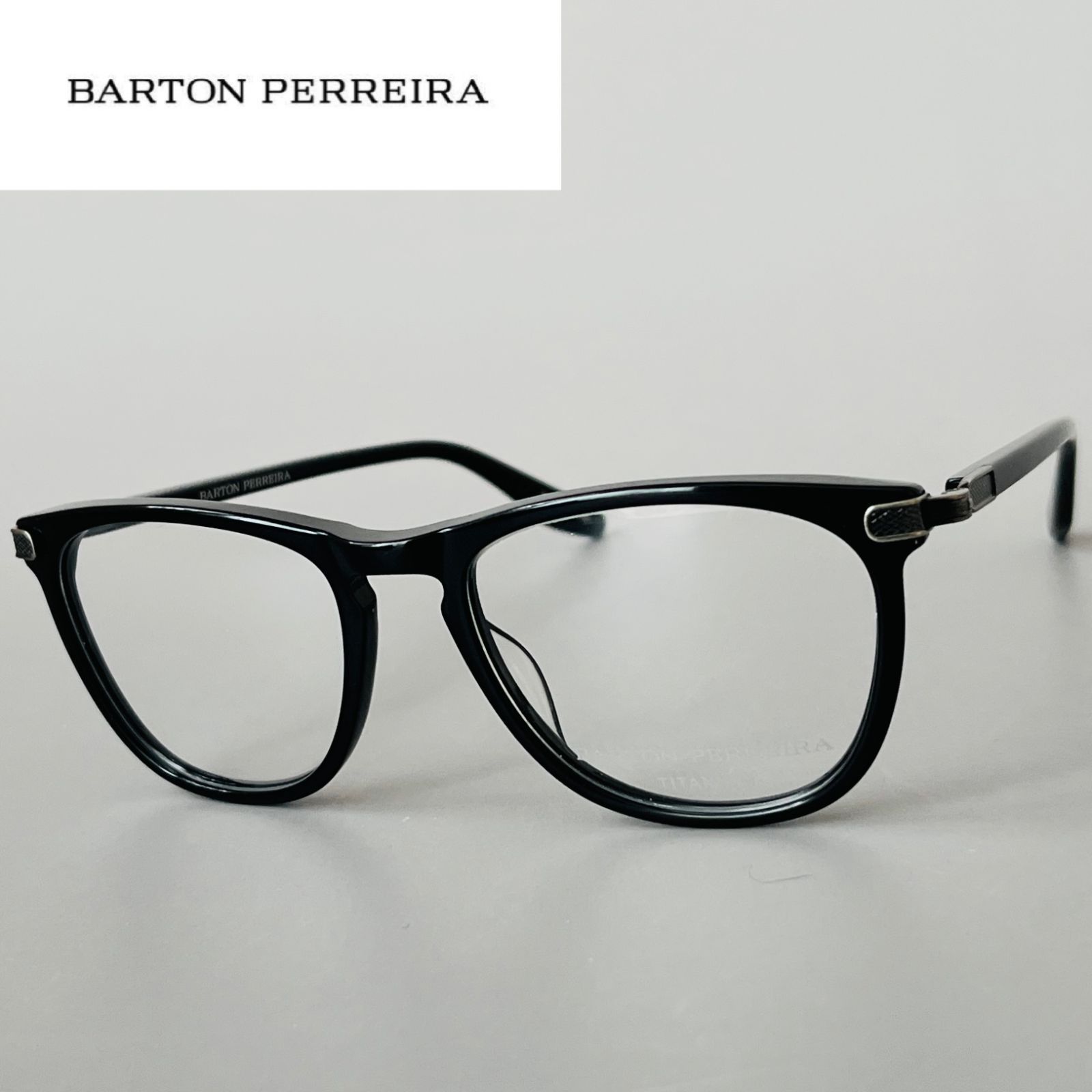 メガネ BARTON PERREIRA ウェリントン メンズ レディース バートンペレイラ 新品 チタン 日本製 アジアンフィット ブラック 眼鏡 黒  - メルカリ