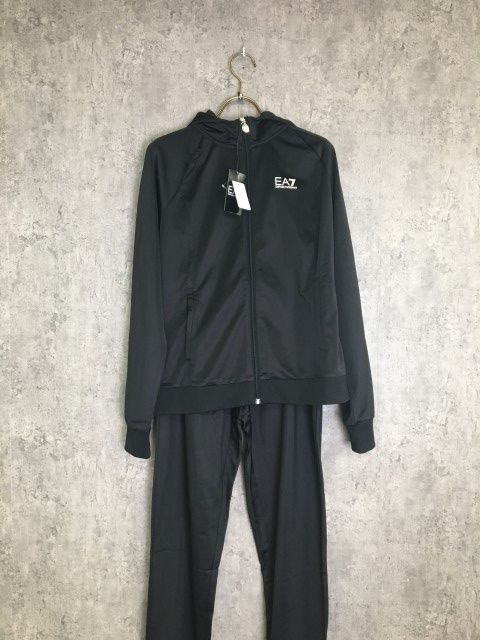 22SS EMPORIO ARMANI ｴﾝﾎﾟﾘｵｱﾙﾏｰﾆ ｼﾞｬｰｼﾞ ｾｯﾄｱｯﾌﾟ ﾌｰﾄﾞ ﾌｰﾃﾞｨｰ ｼﾞｮｶﾞｰﾊﾟﾝﾂ ｲｰｼﾞｰ ﾌﾞﾗｯｸ M 33887054