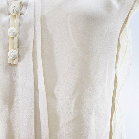 クロエ CHLOE ノースリーブ シャツ ブラウス 34 ベージュ V