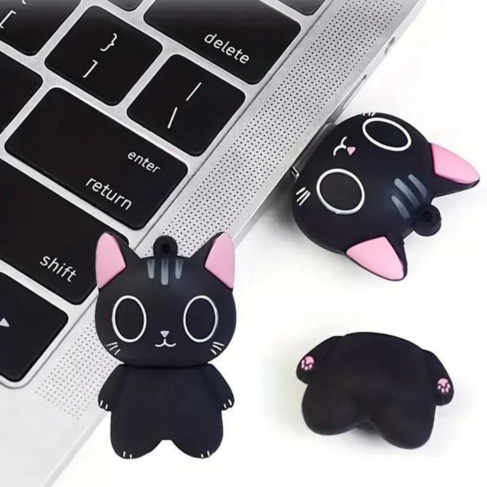 オモシロUSBメモリ 黒猫 模様 小型 かわいい USB 黒猫ちゃん USB