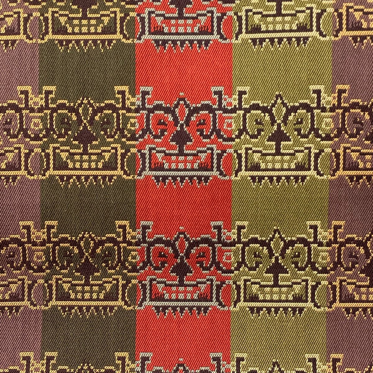 獅噛文長斑錦 灰紫