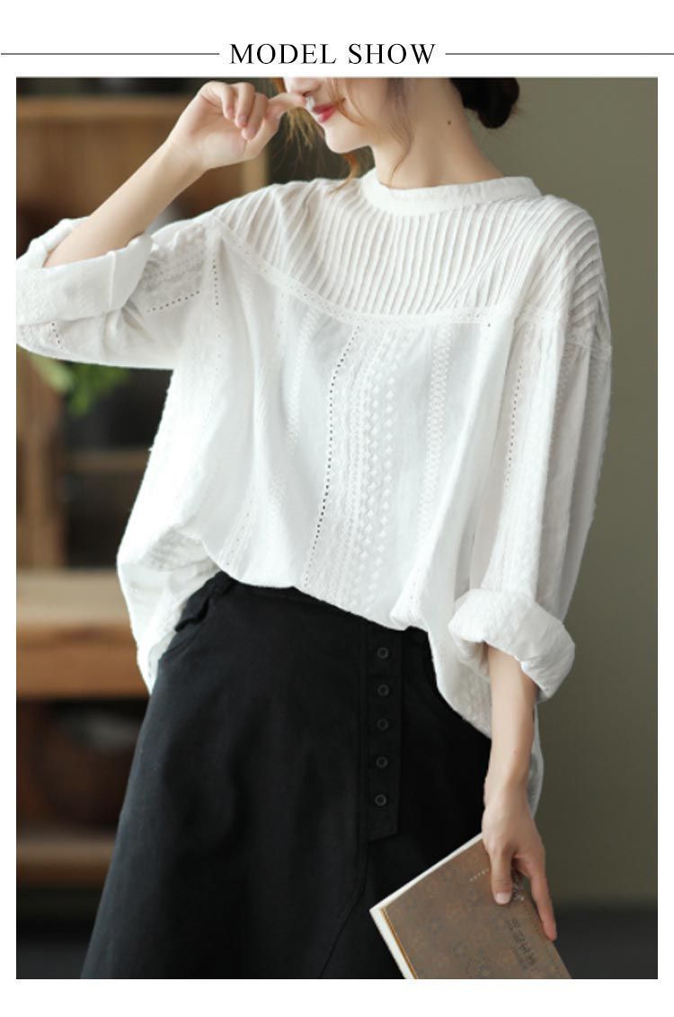  レースブラウス 刺繍 シャツ レディース 刺繍ブラウス 柔らか 春 パフスリーブ おしゃれ 秋 きれいめ 長袖 バックボタン トップス シャーリング バンディング シンプル ふんわり 通勤 dkhsh 592001 長袖 Tシャツ カットソー