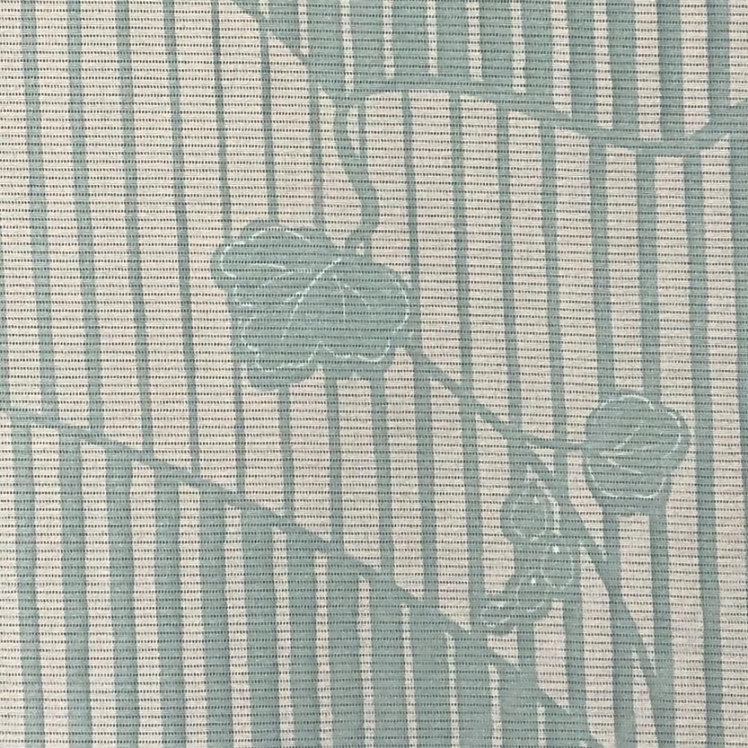 着物　小紋　麻の葉模様　トールサイズ 夏着物 小紋 絽 葉模様 豆青色 ふくよかサイズ トールサイズ K