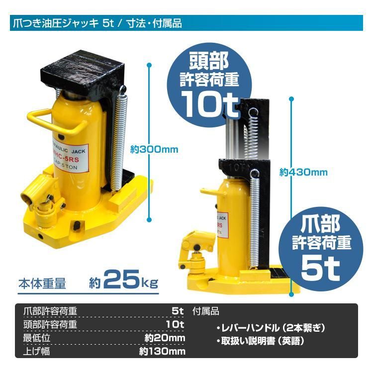 爪部5t 頭部10t