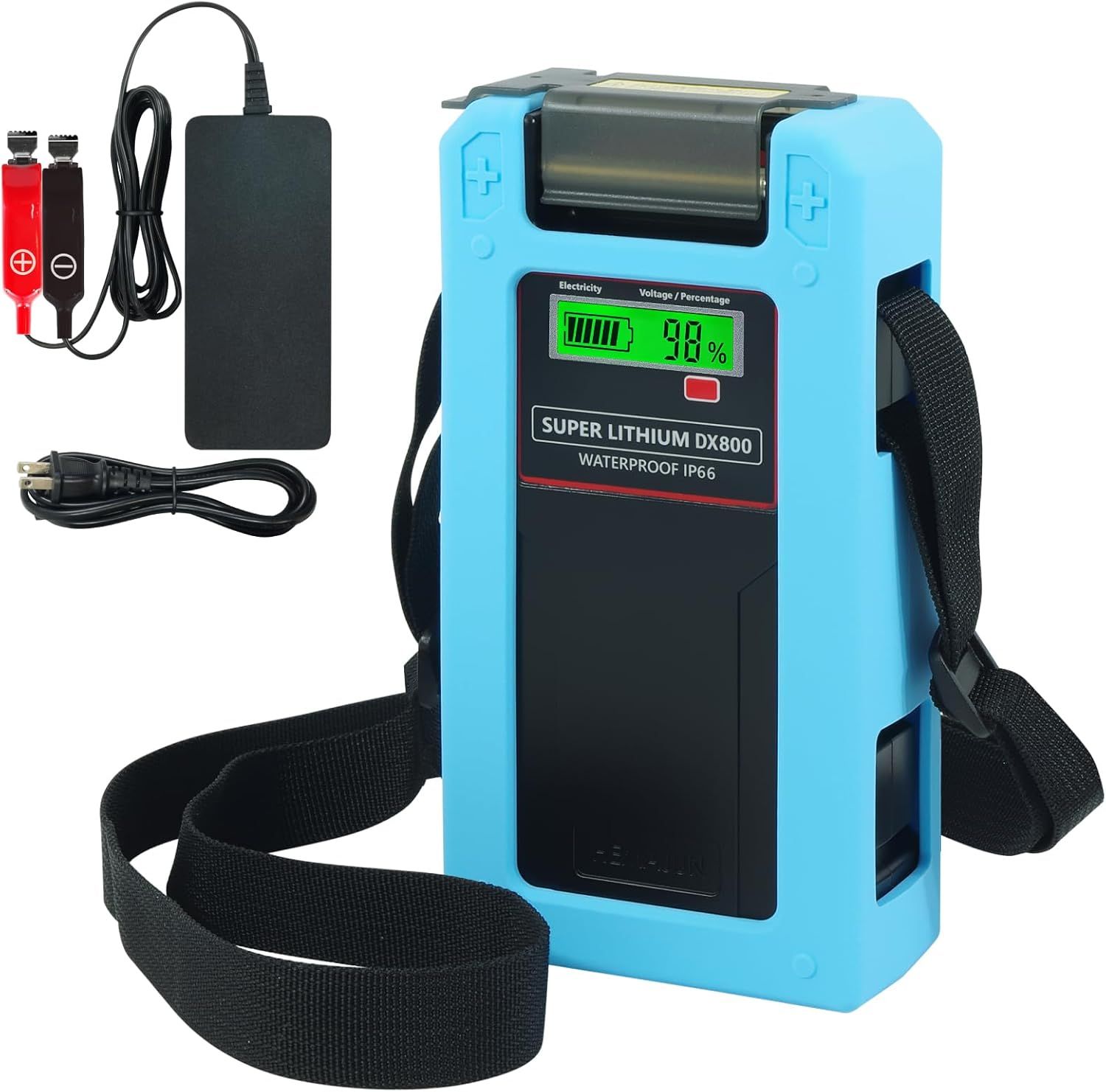 HEMAJUN ダイワ・シマノ電動リール互換バッテリー 14.8V 10Ah/12Ah/15Ah DX800 リチウム 防水IP67 BMS保護機能 PSE基準 5A急速充電器 保護カバー付