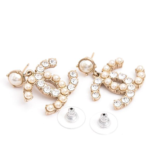 シャネル ピアス ラインストーン パール チェーン ゴールド B22B ピアス シャネル CHANEL シャネル B22B ラインストーン ゴールド金具