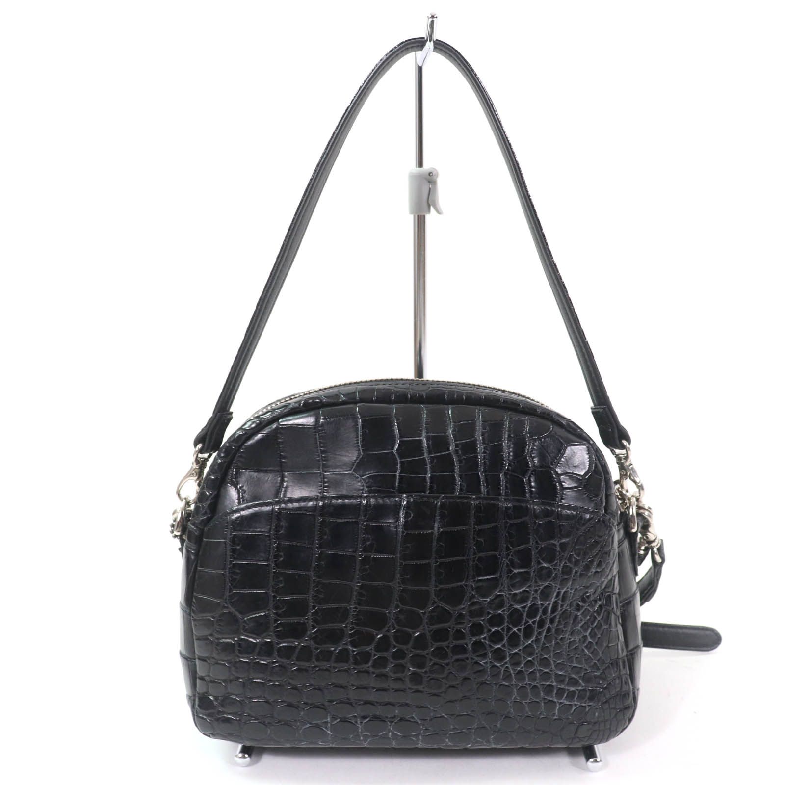 コッコクリスターロ　マットクロコダイル 2wayショルダーバッグ 美品☆COCCO CRISTALLO コッコクリスターロ クロコダイルレザー
