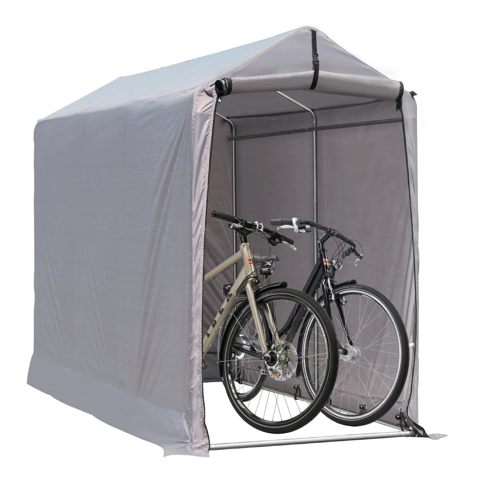 COVERCO サイクルハウス 自転車テント 幅94×奥行180×高さ160cm 最大３台収納 サイクルポート 自転車収納 自転車置き場 バイクポート 前幕付き 高耐久鋼フレーム 自転車ガレージ 屋外 家庭用 アウトドア 雨よけ 簡易バイク置き場 組み立