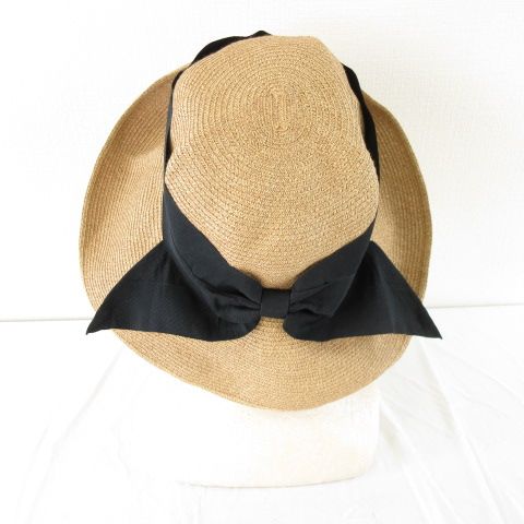 マキシン MAXIM ストローハット 麦わら帽子 リボン ベージュ M *A589