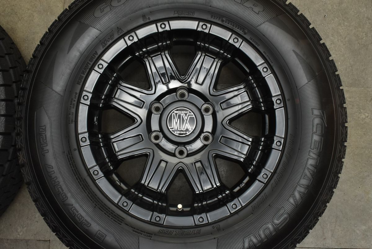 気持ちの良い バリ溝 ロックケリー MX-II 17in 7.5J 25 PCD139.7 グッドイヤー アイスナビ SUV 265 65R17 製 プラド ハイラックス サーフ