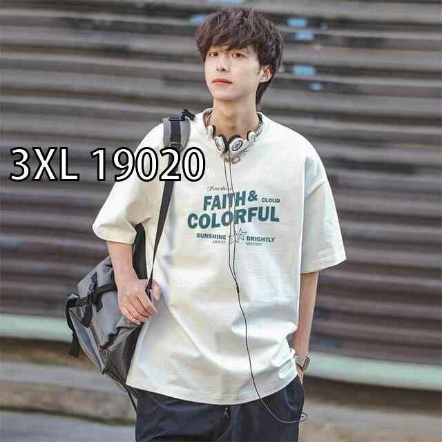 [3XL 19020]メンズ ファッション 服 オシャレ シンプル 大人 かっこいい 大きいサイズ ストリート 紳士服 綿 半袖 T シャツ 夏 カジュアル ヘビー 冷感 トップス