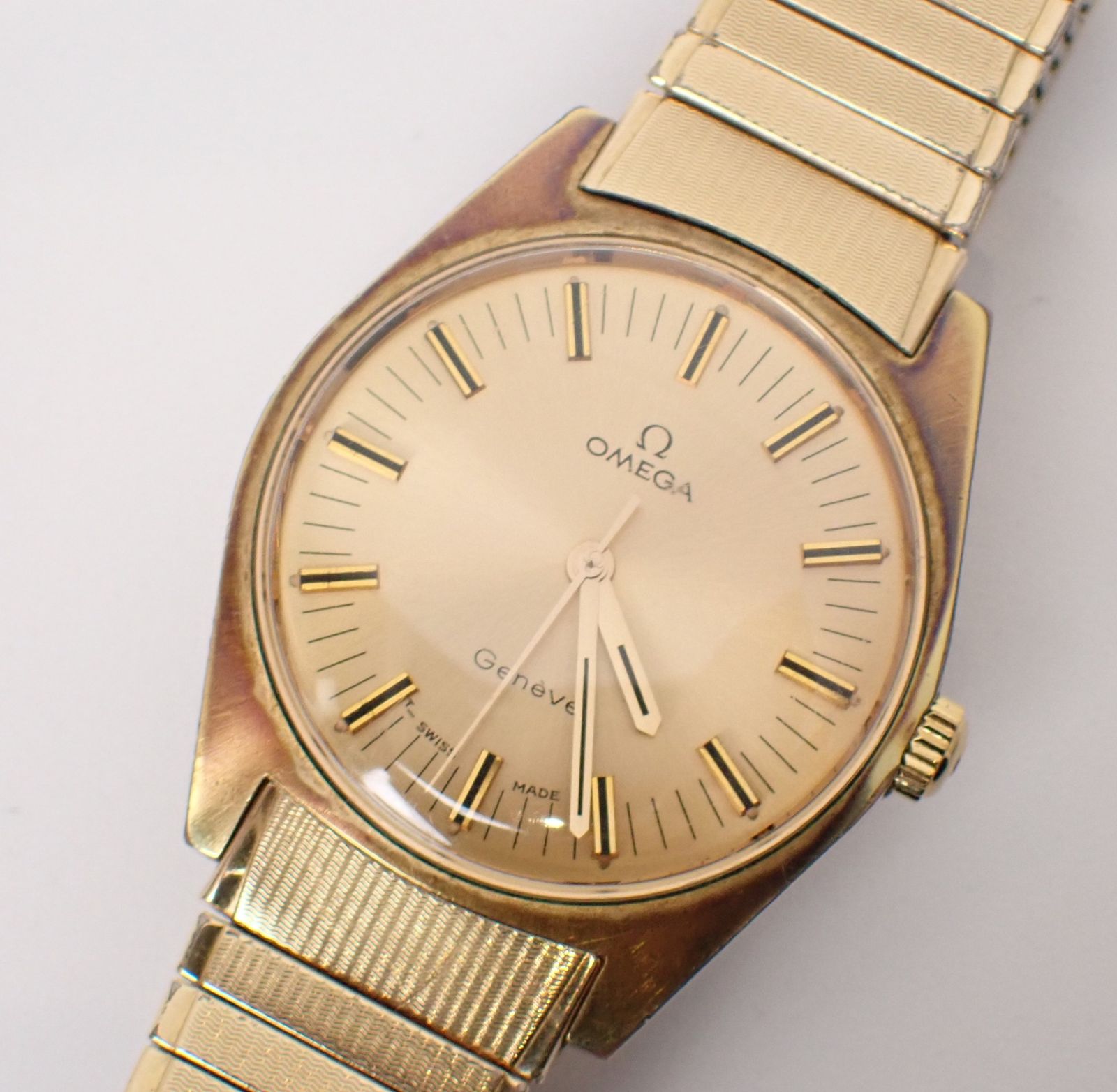 稼働品 OMEGA オメガ ジェネーブ GP|SS 手巻 現状 金メッキ ステンレス コンビ ゴールド 動作精度保証なし メンズ