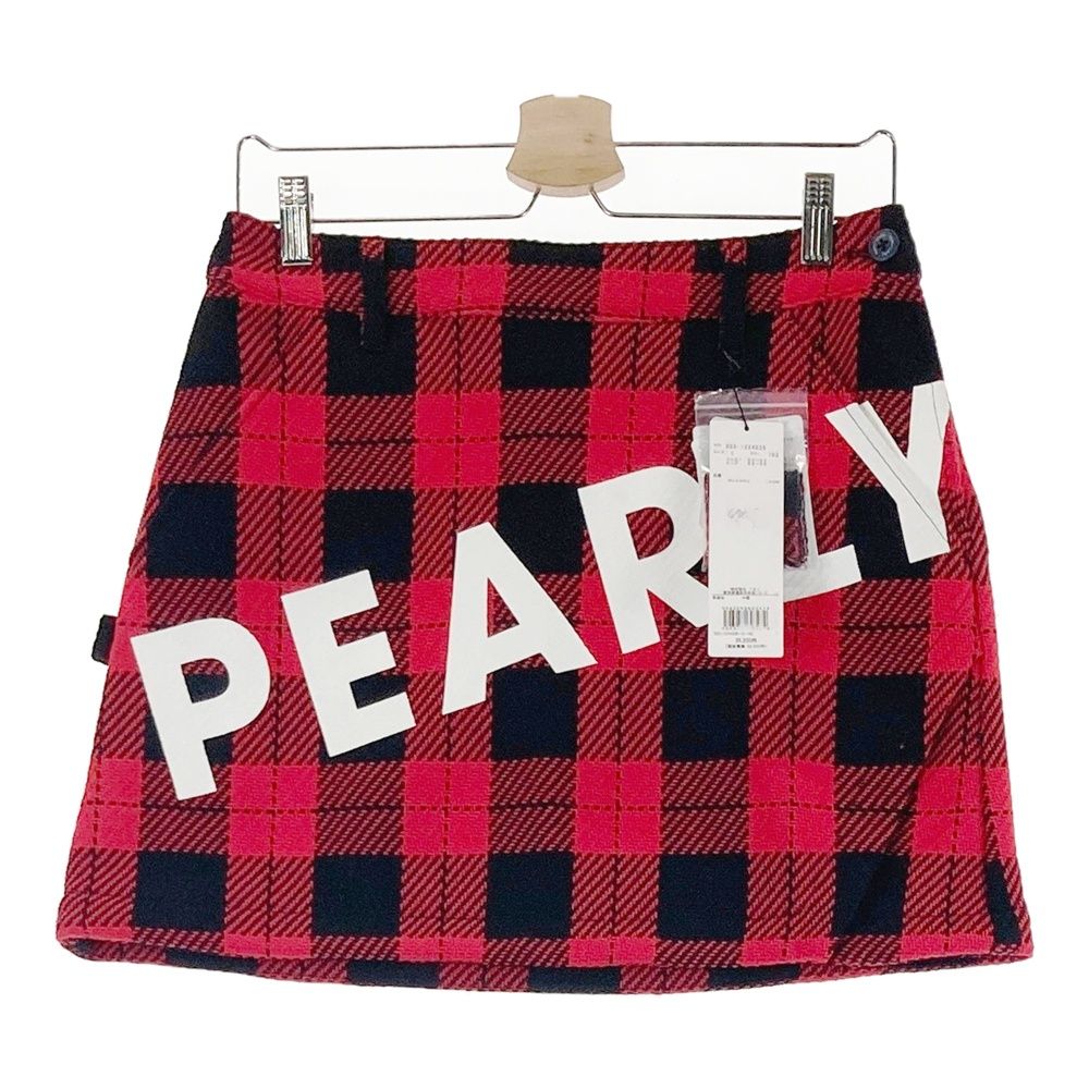 サイズ 1 PEARLY GATES パーリーゲイツ 055-1234036 スカート ビッグロゴ チェック柄 レッド系 240101543817 ゴルフウェア レディース ストスト