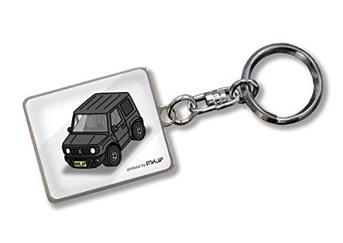 ブラック [MKJP] カスタムキーホルダー スズキ ジムニー JB64 ベース：ホワイト 車カラー：ブラック