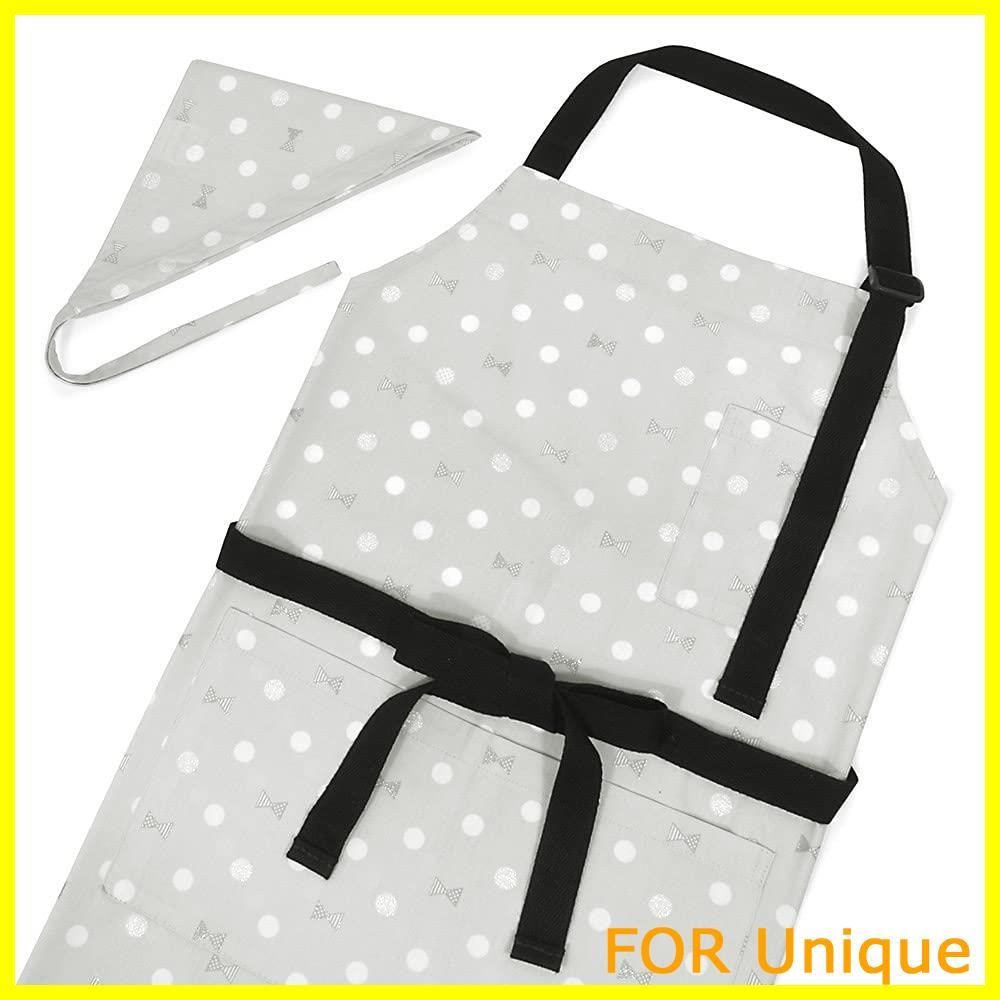 【在庫処分】カラフルキャンディスタイル(COLORFUL CANDY STYLE)エプロン(150~フリーサイズ)三角巾付き Polka Dot Ribbon NC501420 グレー