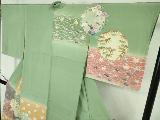 平和屋本店□極上 京加賀友禅 松本健一 訪問着 草花丸文 暈し染め 逸品