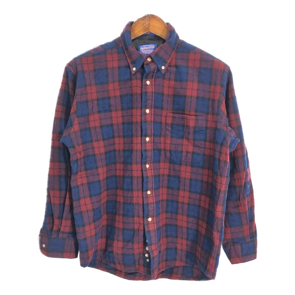 90年代 PENDLETON ペンドルトン ウールシャツ チェック マルチカラー (メンズ L) 中古 古着 S0608