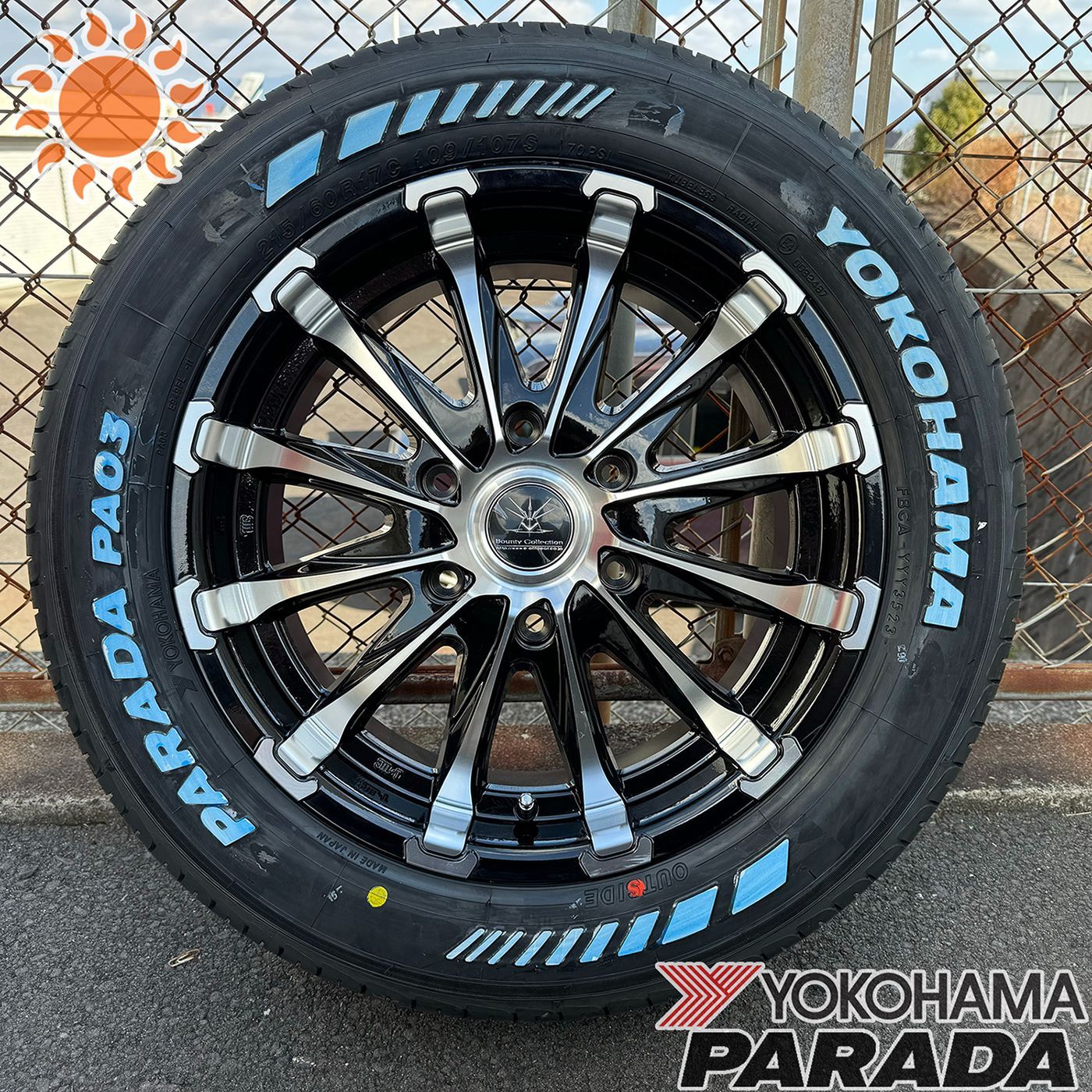 即納 車検対応品 200系ハイエース レジアスエース 17インチ YOKOHAMA PARADA PA03 215/60R17 107/109 LT  ホワイトレタータイヤ BountyCollection BD12 - メルカリ