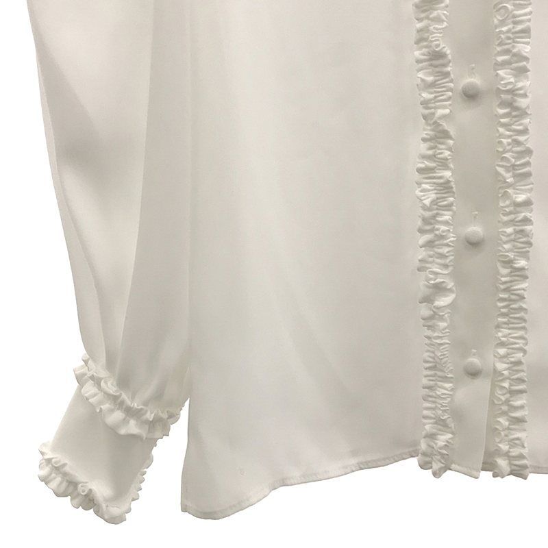 【美品】  cygne / シーニュ | フリル 装飾 ビックカラー シャツ ブラウス | F | ホワイト | レディース cygne / シーニュ | フリル 装飾 ビックカラー シャツ ブラウス