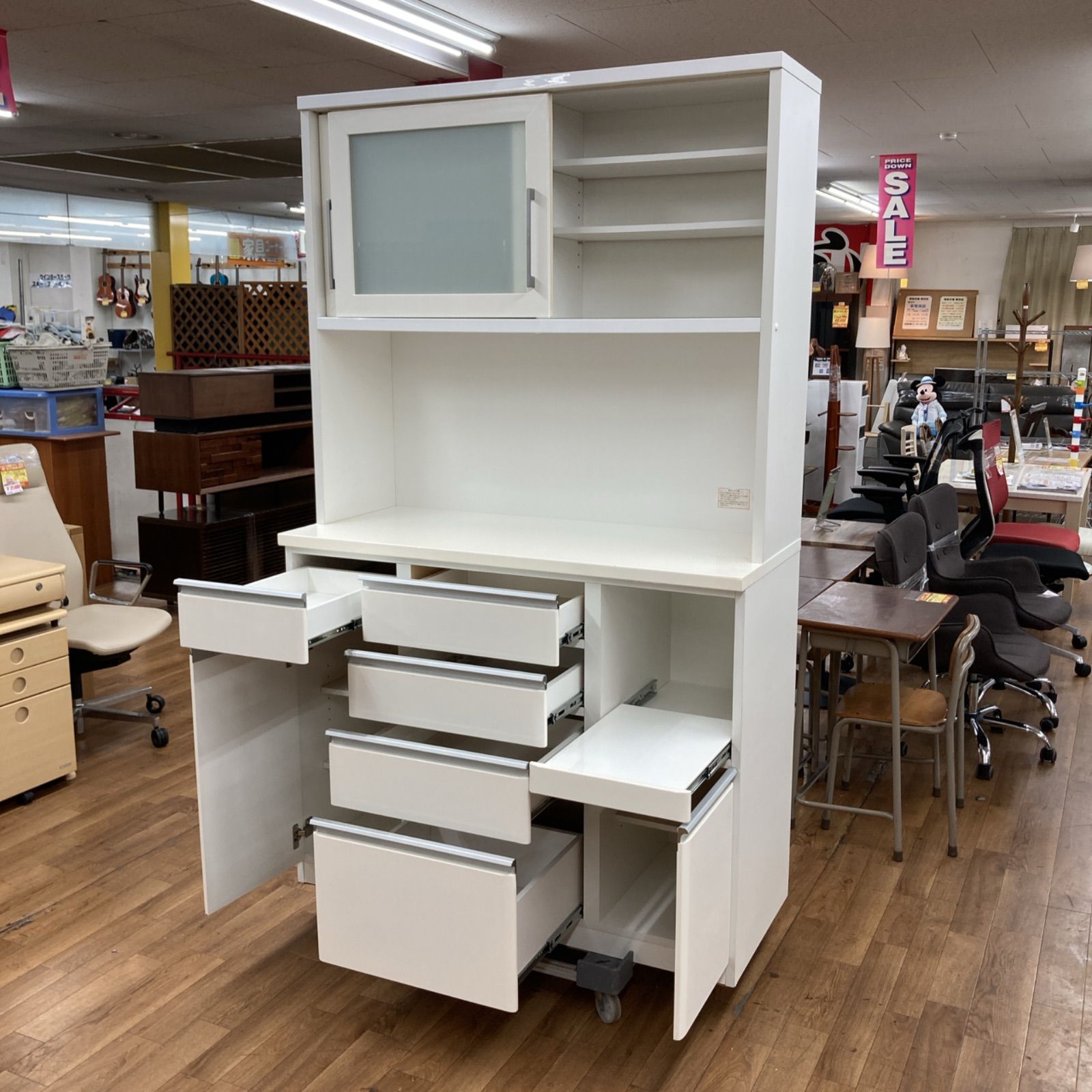 名古屋市近郊送料設置無料 S749 NITORI ニトリ キッチンボード KRISNA120 クリスナ 幅120cm