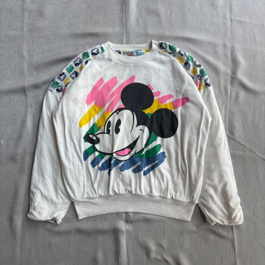 希少 XL 80's〜 Goofy Norman Rockwell スウェット USA製 80s NEWYORK YANKEES Print Sweatshirt 灰 M ニューヨーク