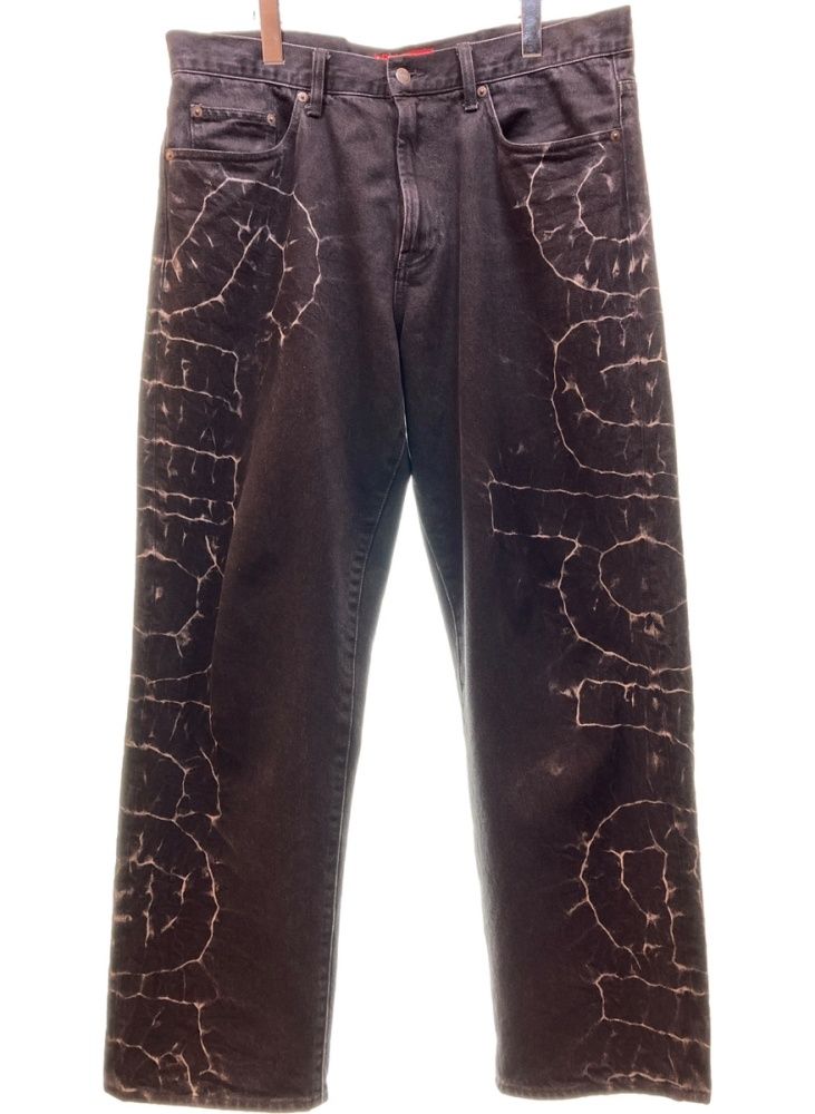 シュプリーム SUPREME 23SS Shibori Loose Fit Jean シボリ ルーズ フィット デニム パンツ ジーンズ 黒 デニム ロゴ ブラック 36 104MB-1