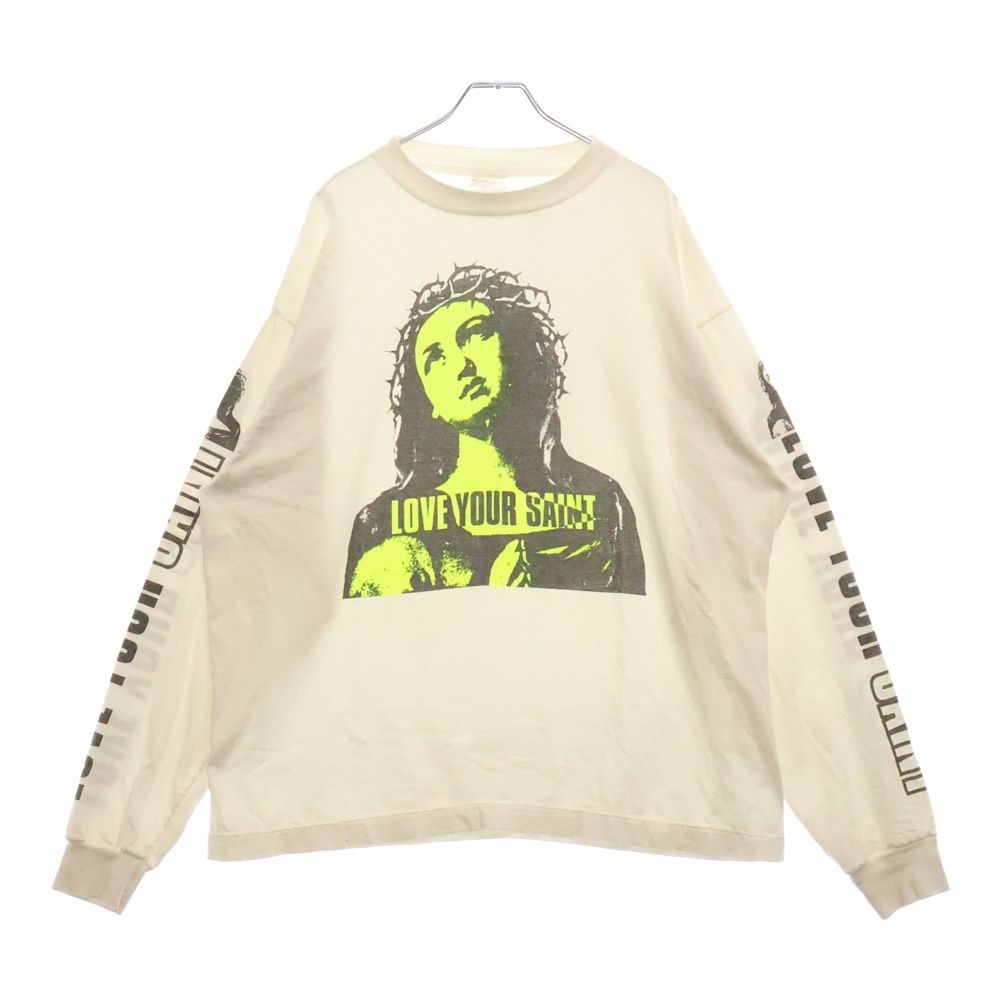 SAINT MICHAEL セントマイケル 24AW LOVE YOUR SAINT L|S TEE SM-YS1-0000-017 プリント長袖Tシャツ ホワイト