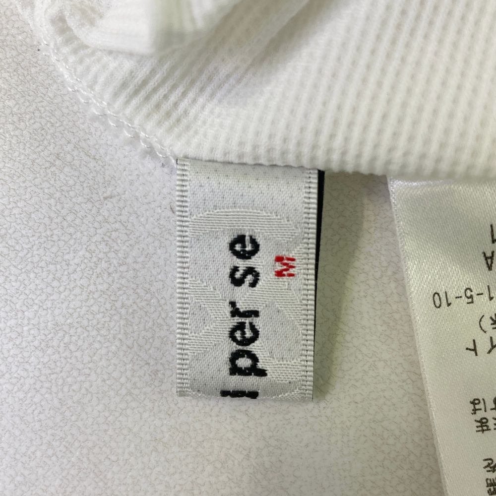 サイズ：M AND PER SE アンパスィ ハイネック 半袖Tシャツ ロゴ