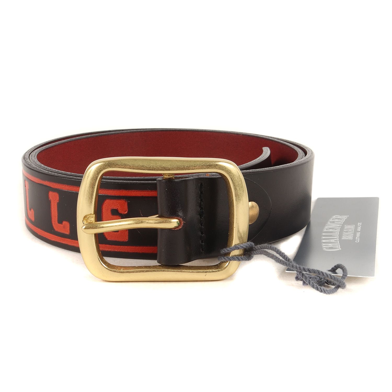 美品 CHALLENGER チャレンジャー ベルト 23SS ブランドロゴ レザー ベルト LOGO LEATHER BELT ブラック 黒  カウレザー ブランド アイテム 小物【メンズ】