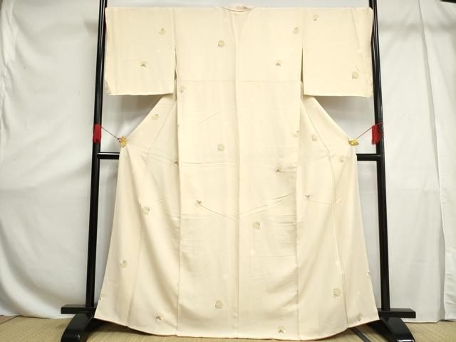 平和屋着物□上質な小紋 雪輪花文 金彩 正絹 逸品 AAAV0260ma 平和屋